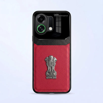 Oppo K13 Turbo 5G Satyamev Jayate 3D Metal Leather Back Case