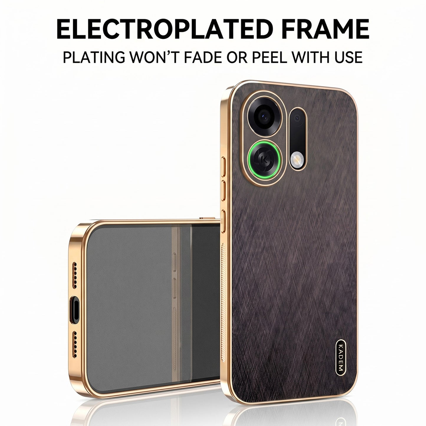 Oppo Reno K13 Turbo 5G Premium Electroplated Frame Gold Thread Pattern Soft Case