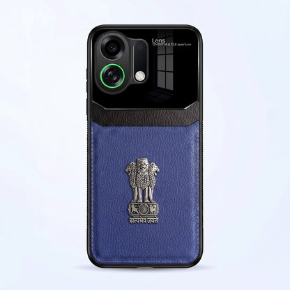 Oppo K13 Turbo 5G Satyamev Jayate 3D Metal Leather Back Case