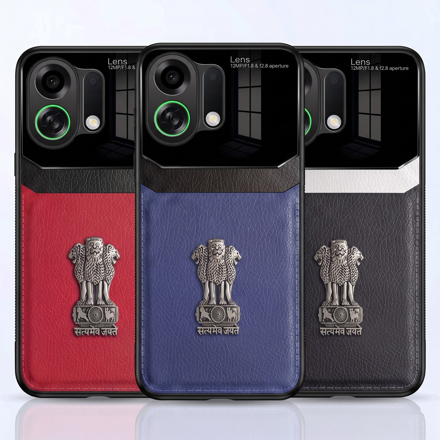 Oppo K13 Turbo 5G Satyamev Jayate 3D Metal Leather Back Case
