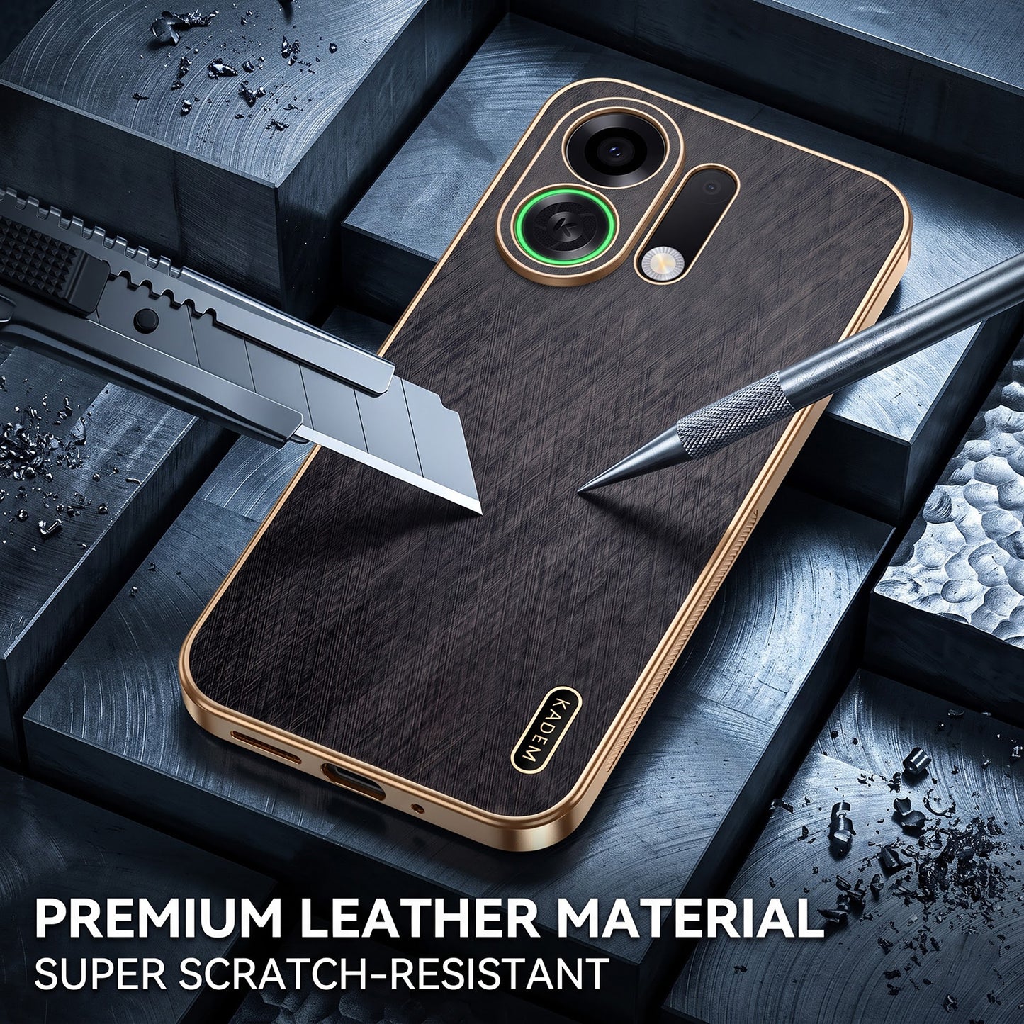 Oppo Reno K13 Turbo 5G Premium Electroplated Frame Gold Thread Pattern Soft Case