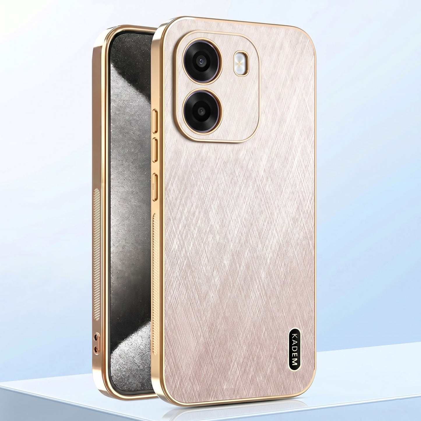 Oppo K14 5G Premium Electroplated Frame Gold Thread Pattern Soft Case