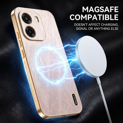 Oppo K14 5G Premium Electroplated Frame Gold Thread Pattern Soft Case