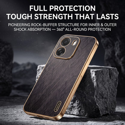 Oppo K14 5G Premium Electroplated Frame Gold Thread Pattern Soft Case