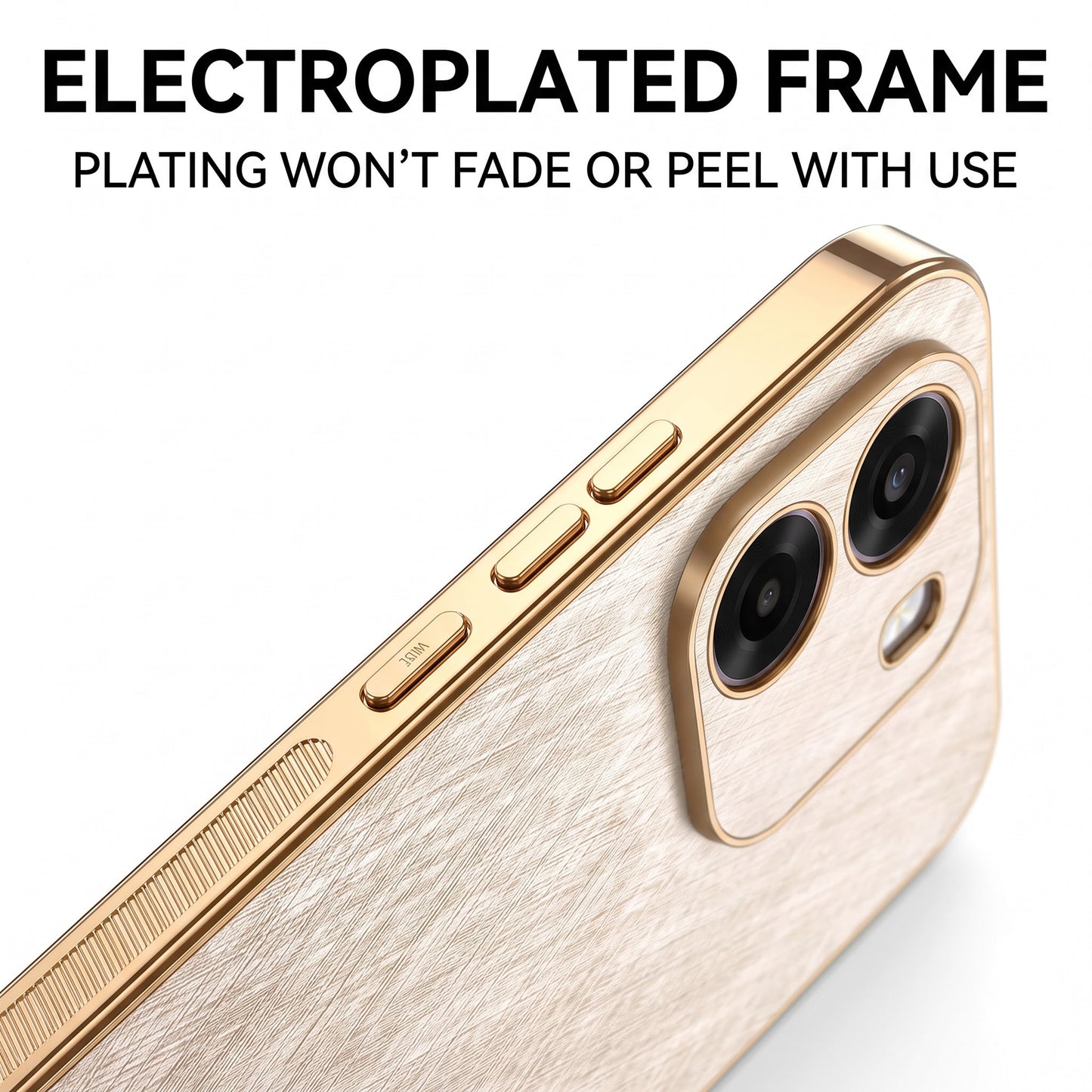 Oppo K14 5G Premium Electroplated Frame Gold Thread Pattern Soft Case