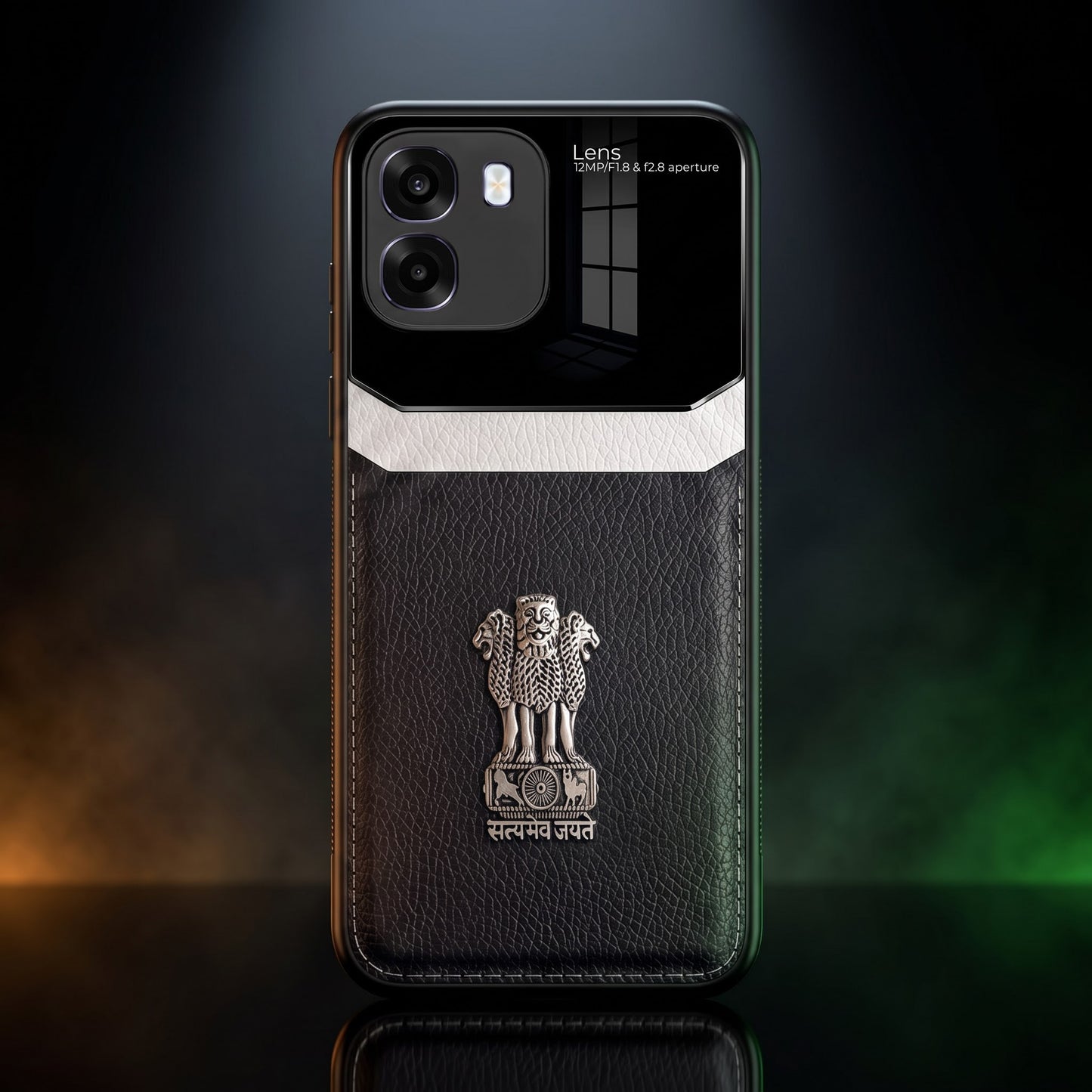 Oppo K14 5G Satyamev Jayate 3D Metal Leather Back Case