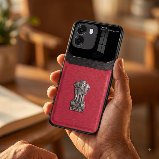 Oppo K14 5G Satyamev Jayate 3D Metal Leather Back Case