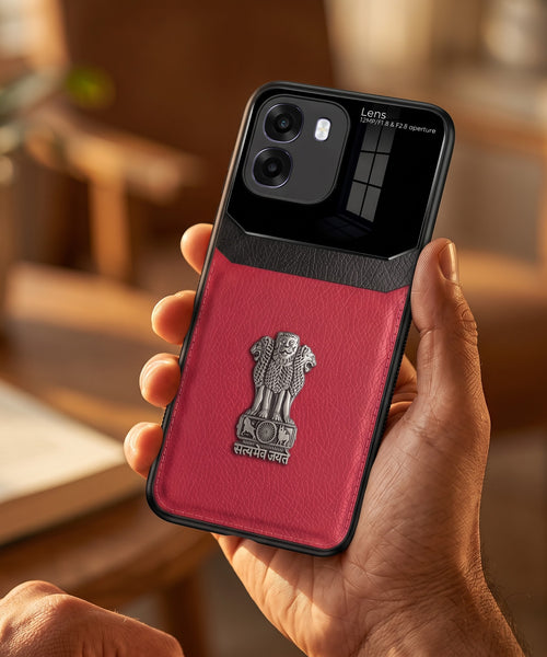 Oppo K14 5G Satyamev Jayate 3D Metal Leather Back Case