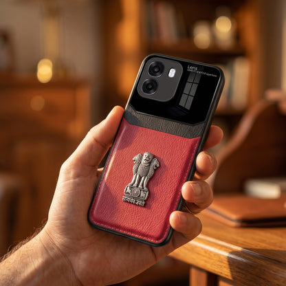 Oppo K14 5G Satyamev Jayate 3D Metal Leather Back Case