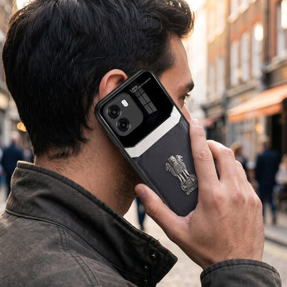 Oppo K14 5G Satyamev Jayate 3D Metal Leather Back Case