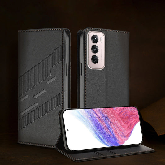 Oppo Reno 12 Pro 5G Retro PU Leather Magnetic Wallet Flip Case with Charm Strap