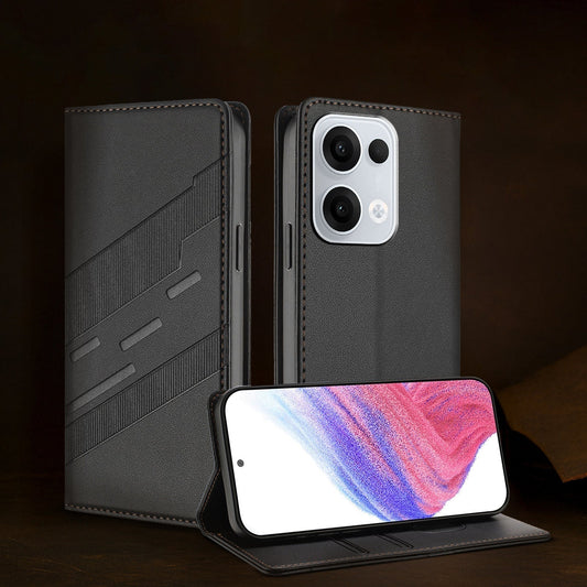 Oppo Reno 13 5G Retro PU Leather Magnetic Wallet Flip Case with Charm Strap