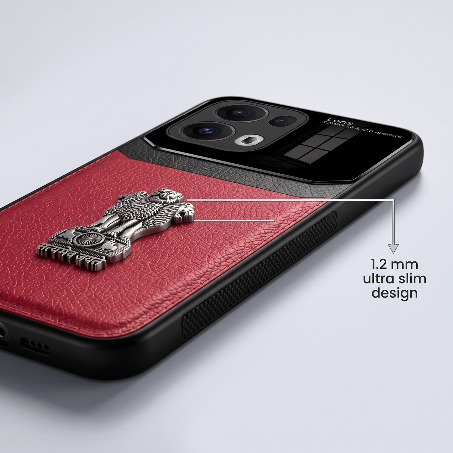 Oppo Reno 13 Pro 5G Satyamev Jayate 3D Metal Leather Back Case