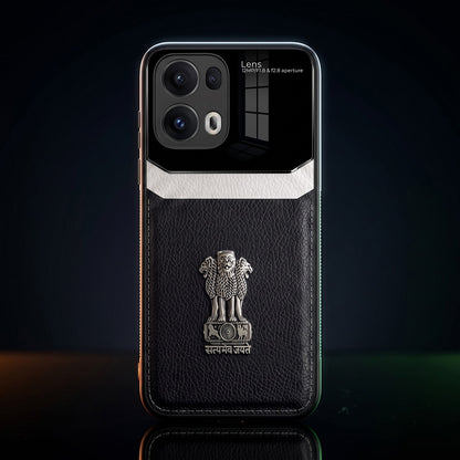 Oppo Reno 13 Pro 5G Satyamev Jayate 3D Metal Leather Back Case