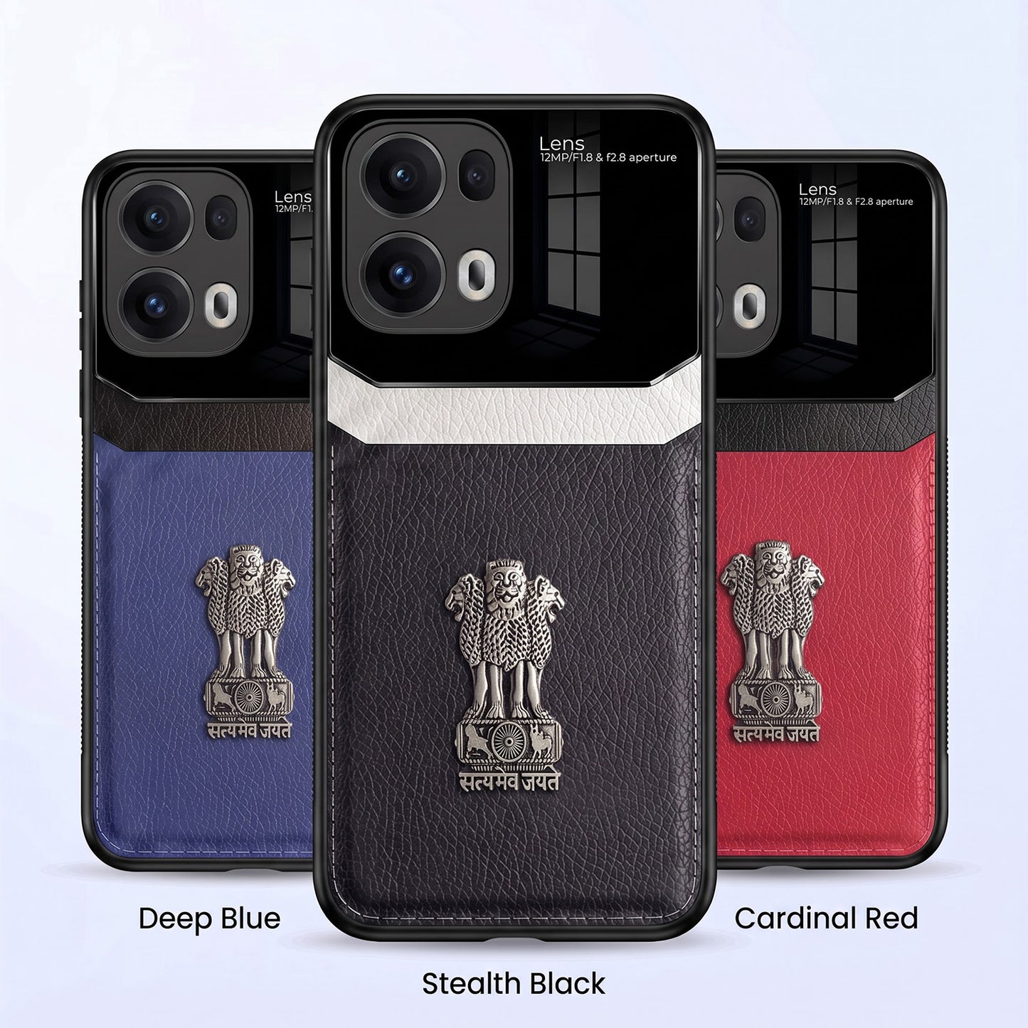 Oppo Reno 13 Pro 5G Satyamev Jayate 3D Metal Leather Back Case