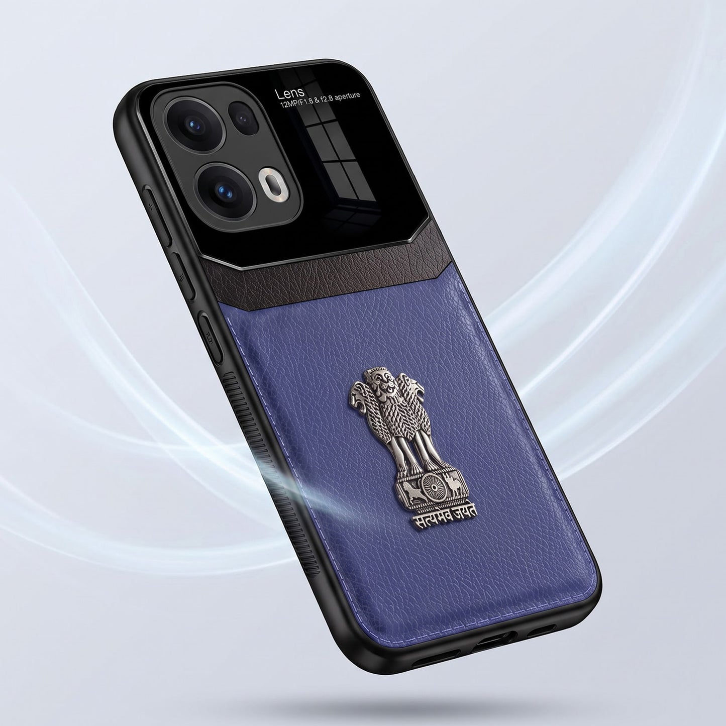 Oppo Reno 13 Pro 5G Satyamev Jayate 3D Metal Leather Back Case