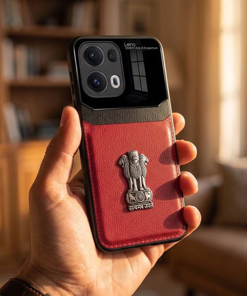 Oppo Reno 13 Pro 5G Satyamev Jayate 3D Metal Leather Back Case