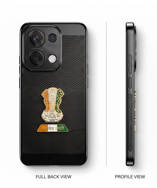 Oppo Reno 13 5G Tri-Color Satyamev Jayate Mesh Electroplated Heat Dissipation Case