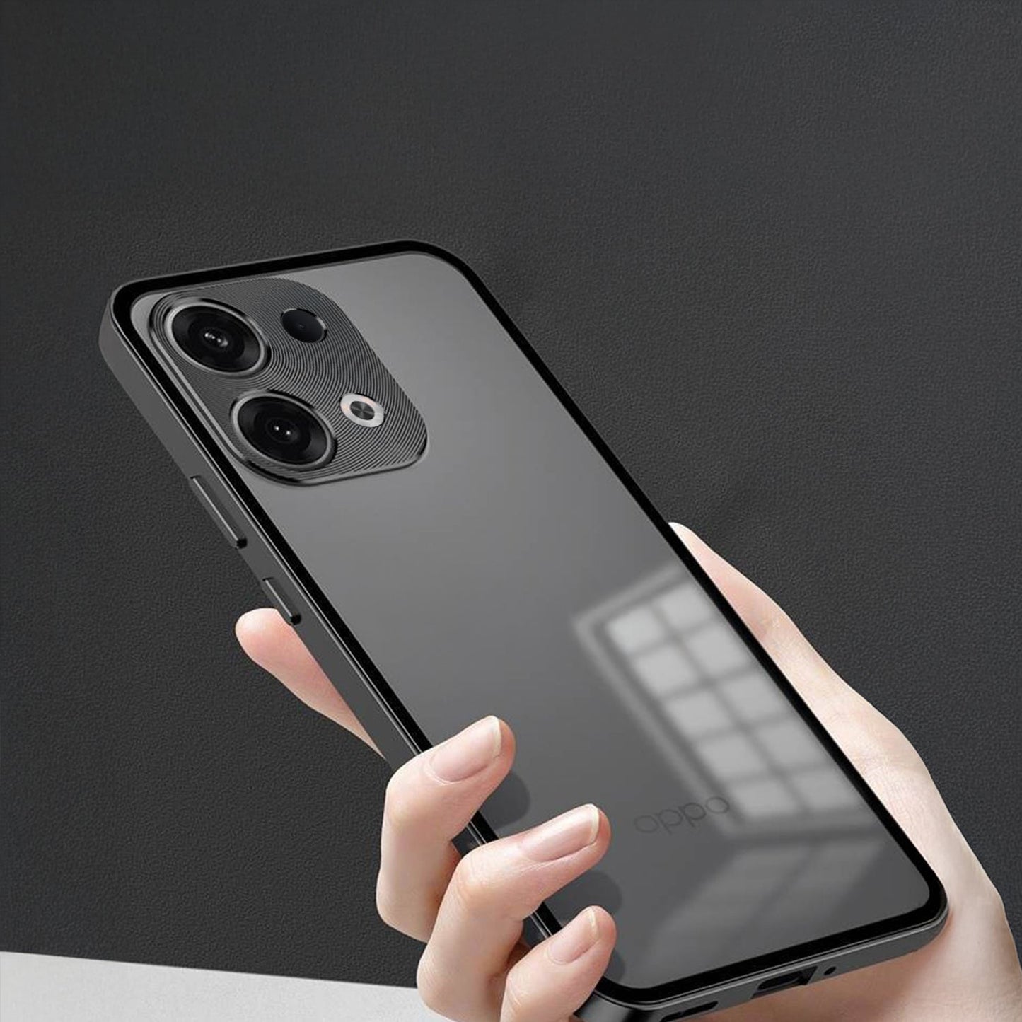 Oppo Reno 13 5G Aluminium Metal Bumper Shield Transparent Back Case