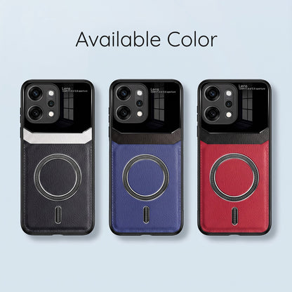 Oppo Reno 14 Pro 5G Premium Magsafe Magnetic Leather Lens Protective Case