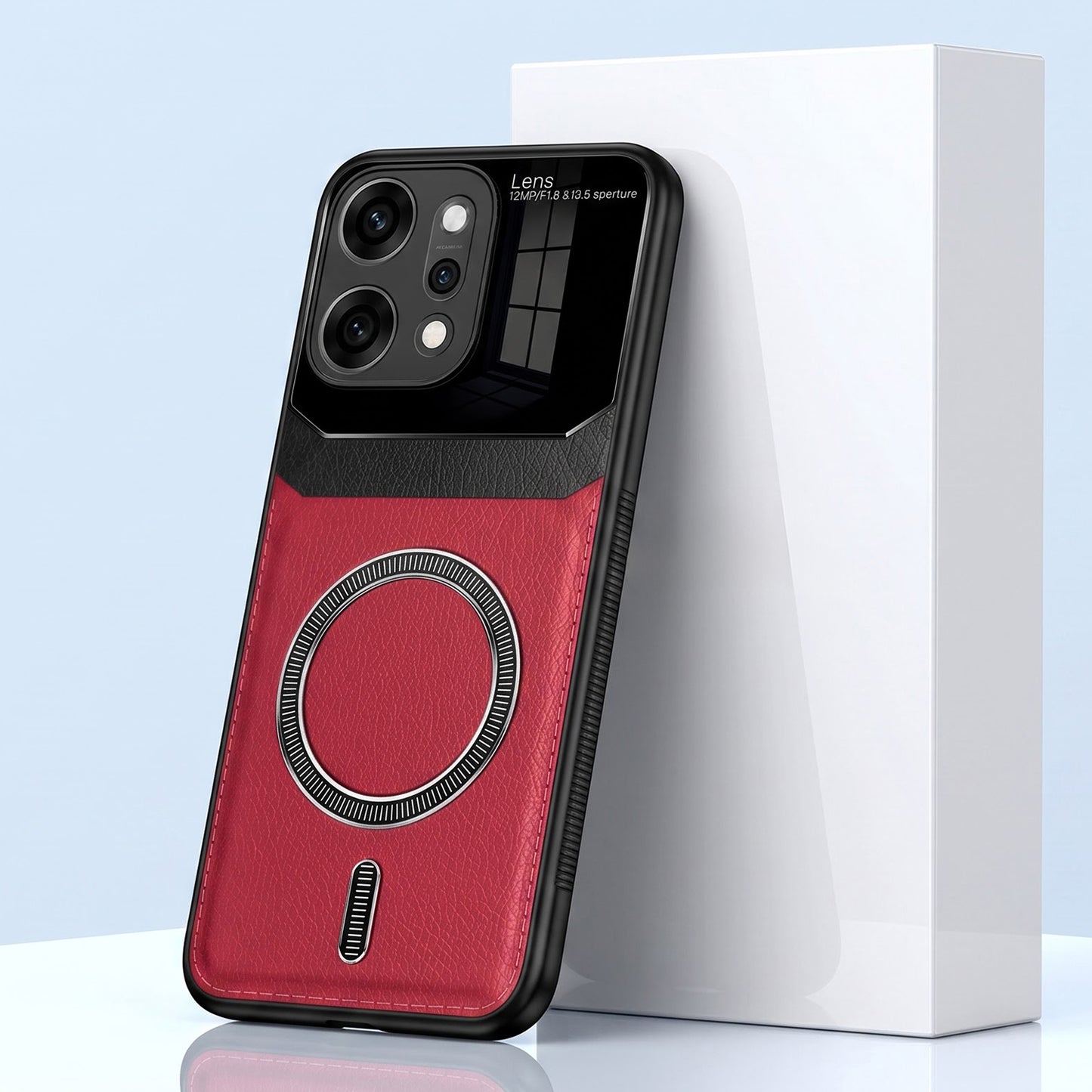 Oppo Reno 14 Pro 5G Premium Magsafe Magnetic Leather Lens Protective Case