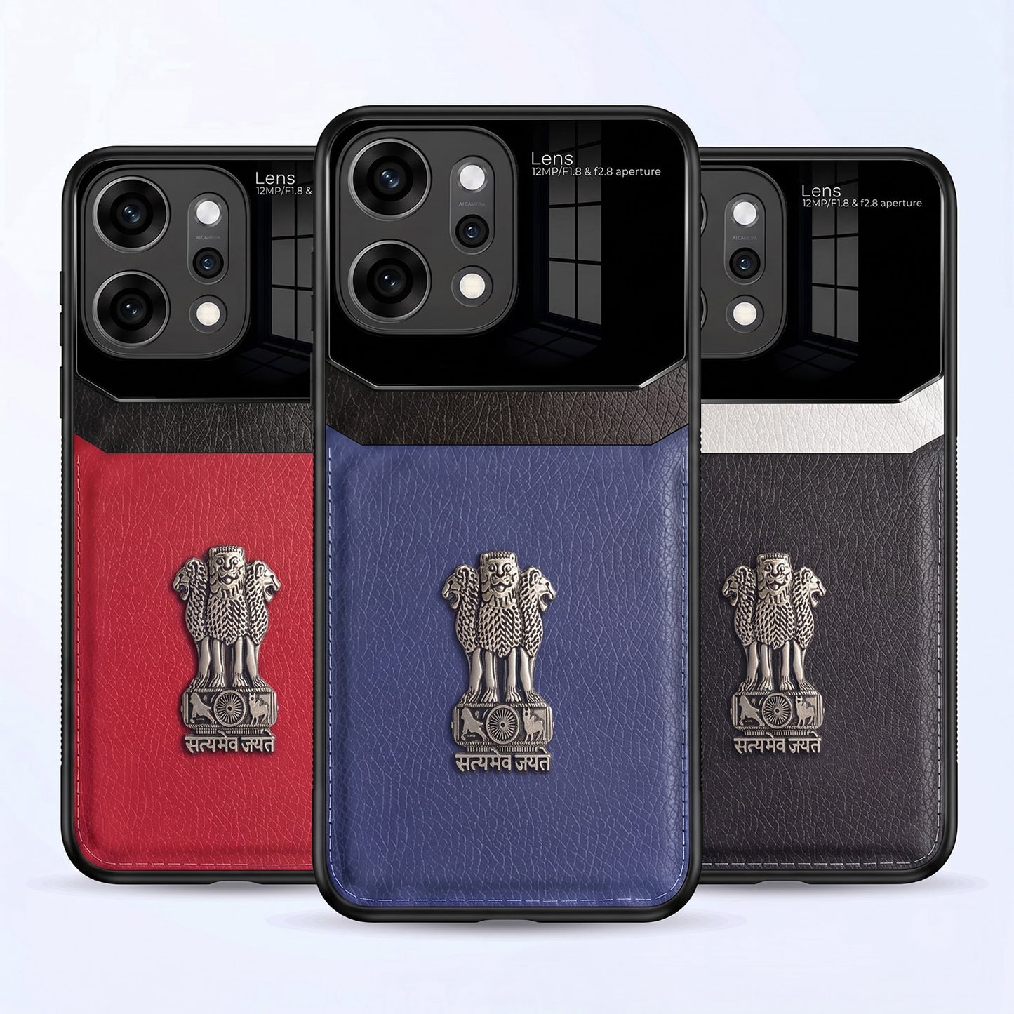 Oppo Reno 14 Pro 5G Satyamev Jayate 3D Metal Leather Back Case