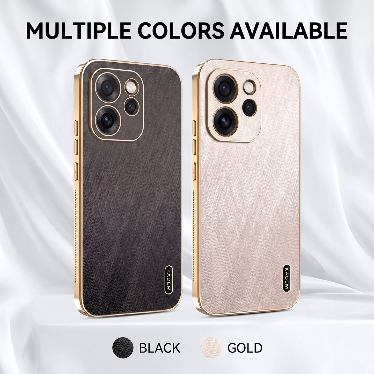 Oppo Reno 15 Pro Mini 5G Premium Electroplated Frame Gold Thread Pattern Soft Case