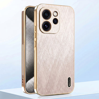 Oppo Reno 15 Pro Mini 5G Premium Electroplated Frame Gold Thread Pattern Soft Case