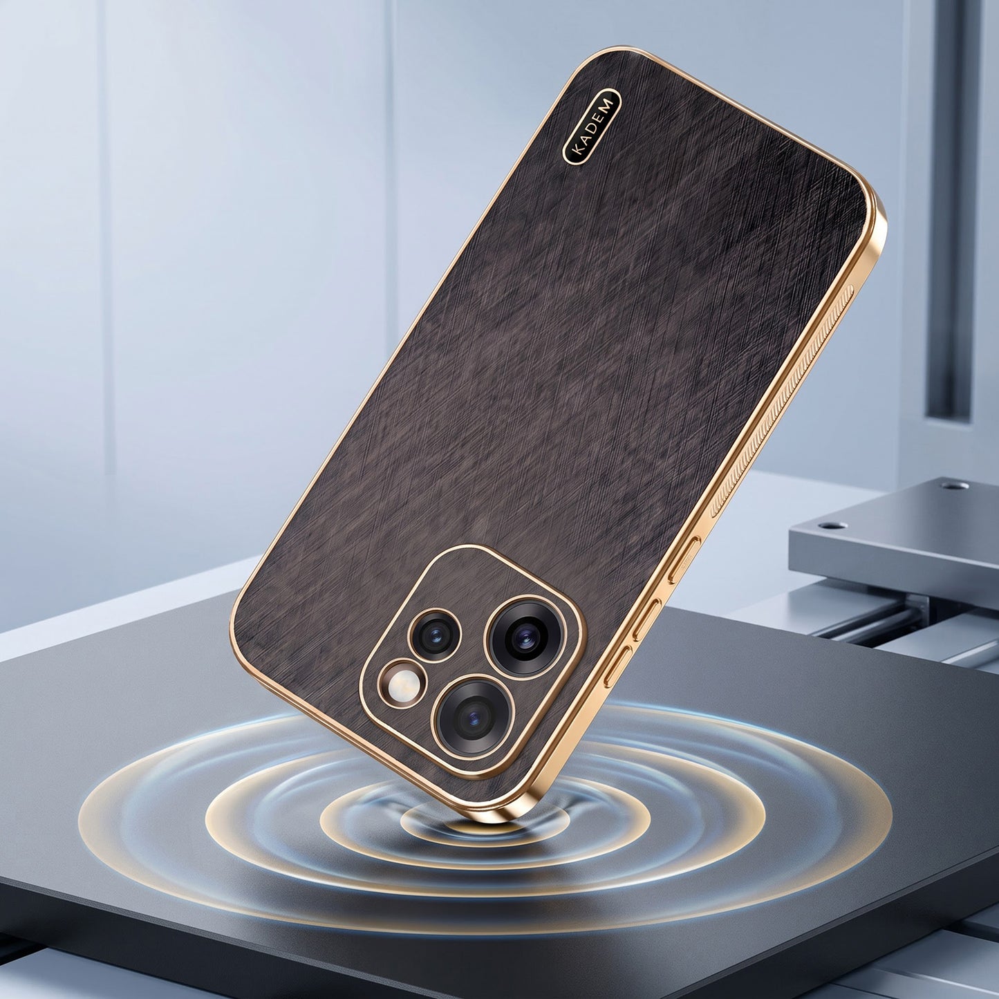 Oppo Reno 15 Pro Mini 5G Premium Electroplated Frame Gold Thread Pattern Soft Case
