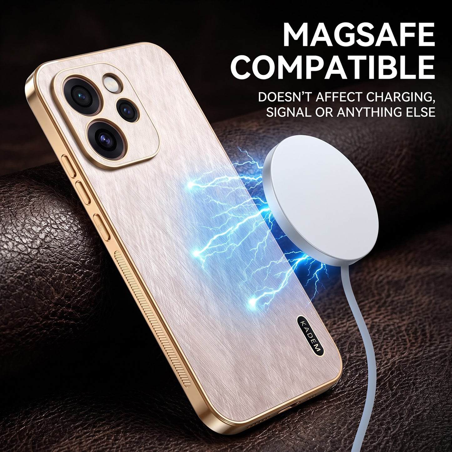 Oppo Reno 15 Pro Mini 5G Premium Electroplated Frame Gold Thread Pattern Soft Case
