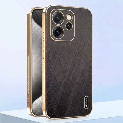 Oppo Reno 15 Pro Mini 5G Premium Electroplated Frame Gold Thread Pattern Soft Case