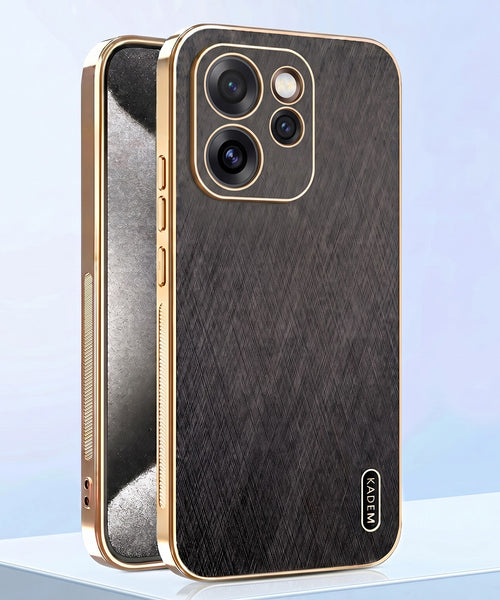 Oppo Reno 15 Pro Mini 5G Premium Electroplated Frame Gold Thread Pattern Soft Case