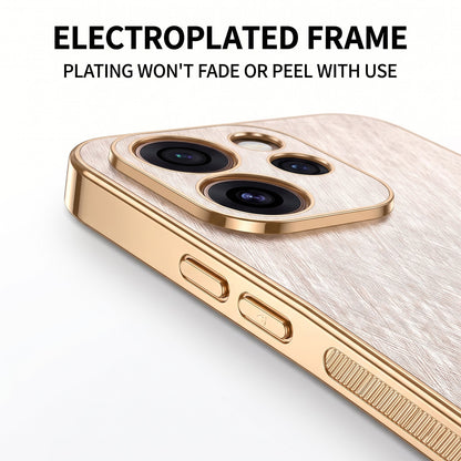 Oppo Reno 15 Pro Mini 5G Premium Electroplated Frame Gold Thread Pattern Soft Case