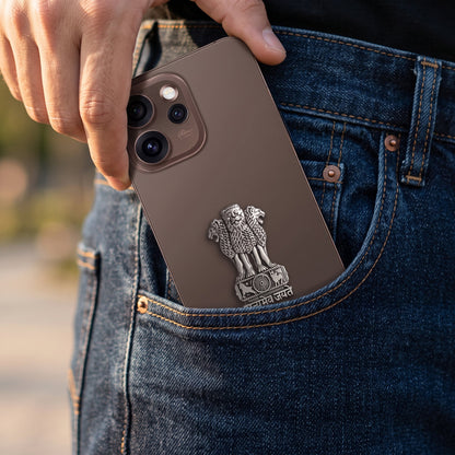 Oppo Reno 15 Pro Mini 5G Compatible Satyamev Jayate 3D Metal Emblem Sticker