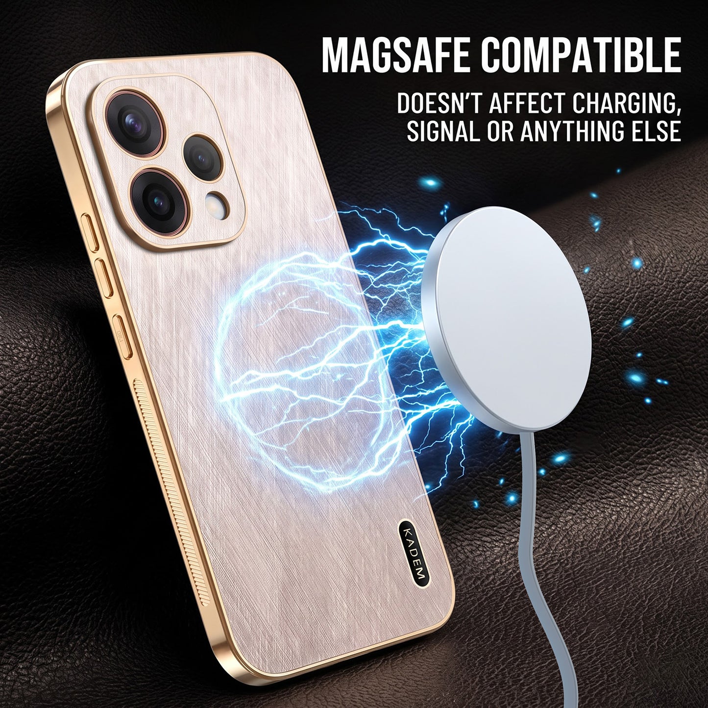 Oppo Reno 15 5G Premium Electroplated Frame Gold Thread Pattern Soft Case