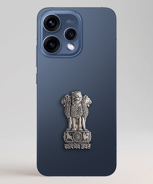 Oppo Reno 15 5G Compatible Satyamev Jayate 3D Metal Emblem Sticker