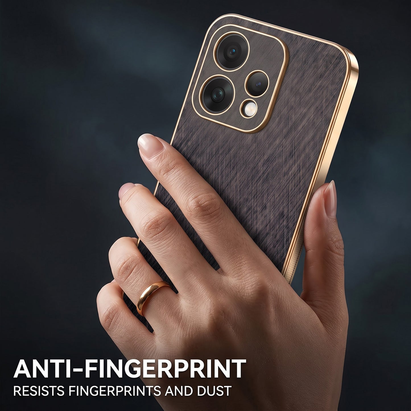 Oppo Reno 15 5G Premium Electroplated Frame Gold Thread Pattern Soft Case