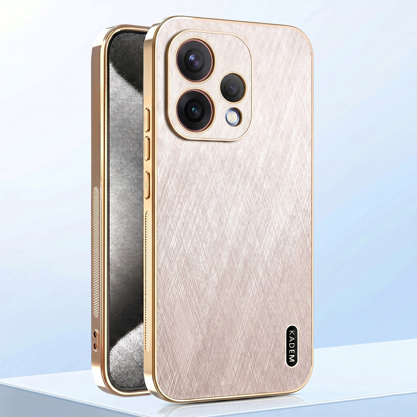 Oppo Reno 15 5G Premium Electroplated Frame Gold Thread Pattern Soft Case
