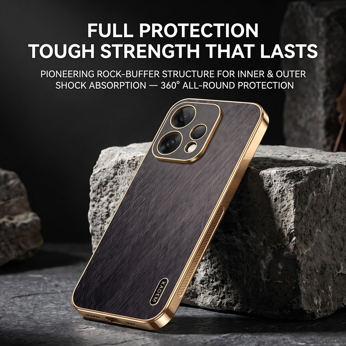 Oppo Reno 15 5G Premium Electroplated Frame Gold Thread Pattern Soft Case
