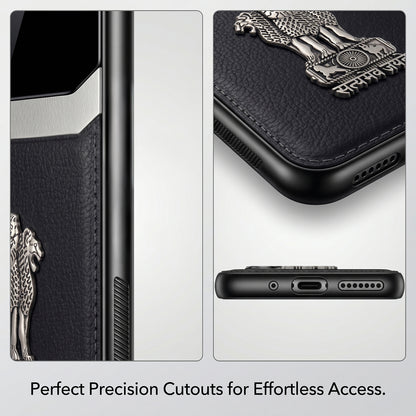 Oppo Reno16c 5G Satyamev Jayate 3D Metal Leather Back Case