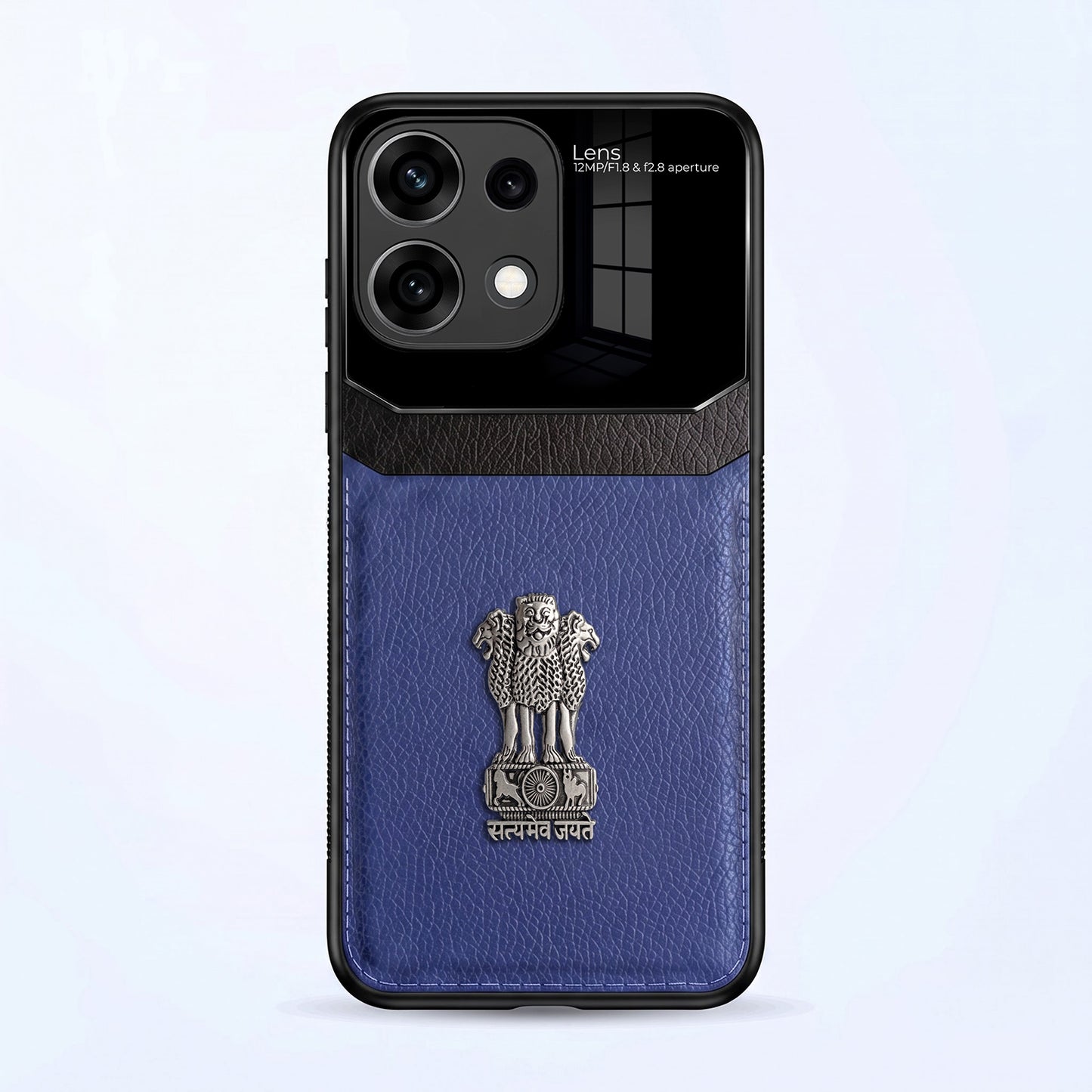 Oppo Reno16c 5G Satyamev Jayate 3D Metal Leather Back Case