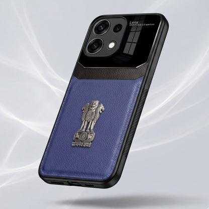 Oppo Reno16c 5G Satyamev Jayate 3D Metal Leather Back Case