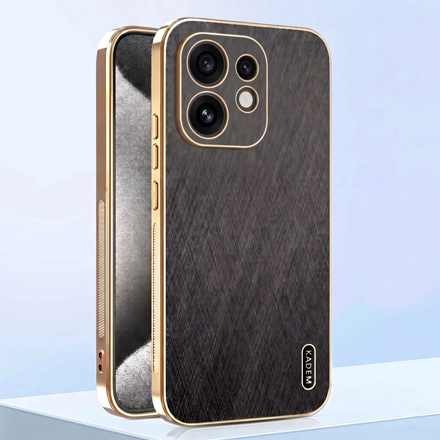 Oppo Reno 16 5G Premium Electroplated Frame Gold Thread Pattern Soft Case