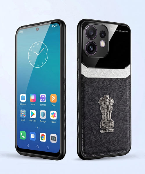 Oppo Reno 16 5G Satyamev Jayate 3D Metal Leather Back Case
