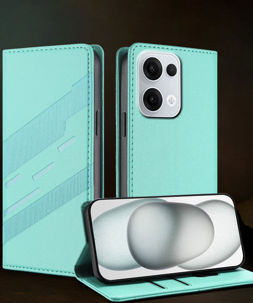 Oppo Reno 13 5G Magnetic Embossed Multi-Functional Wallet Retro PU Leather Flip Case