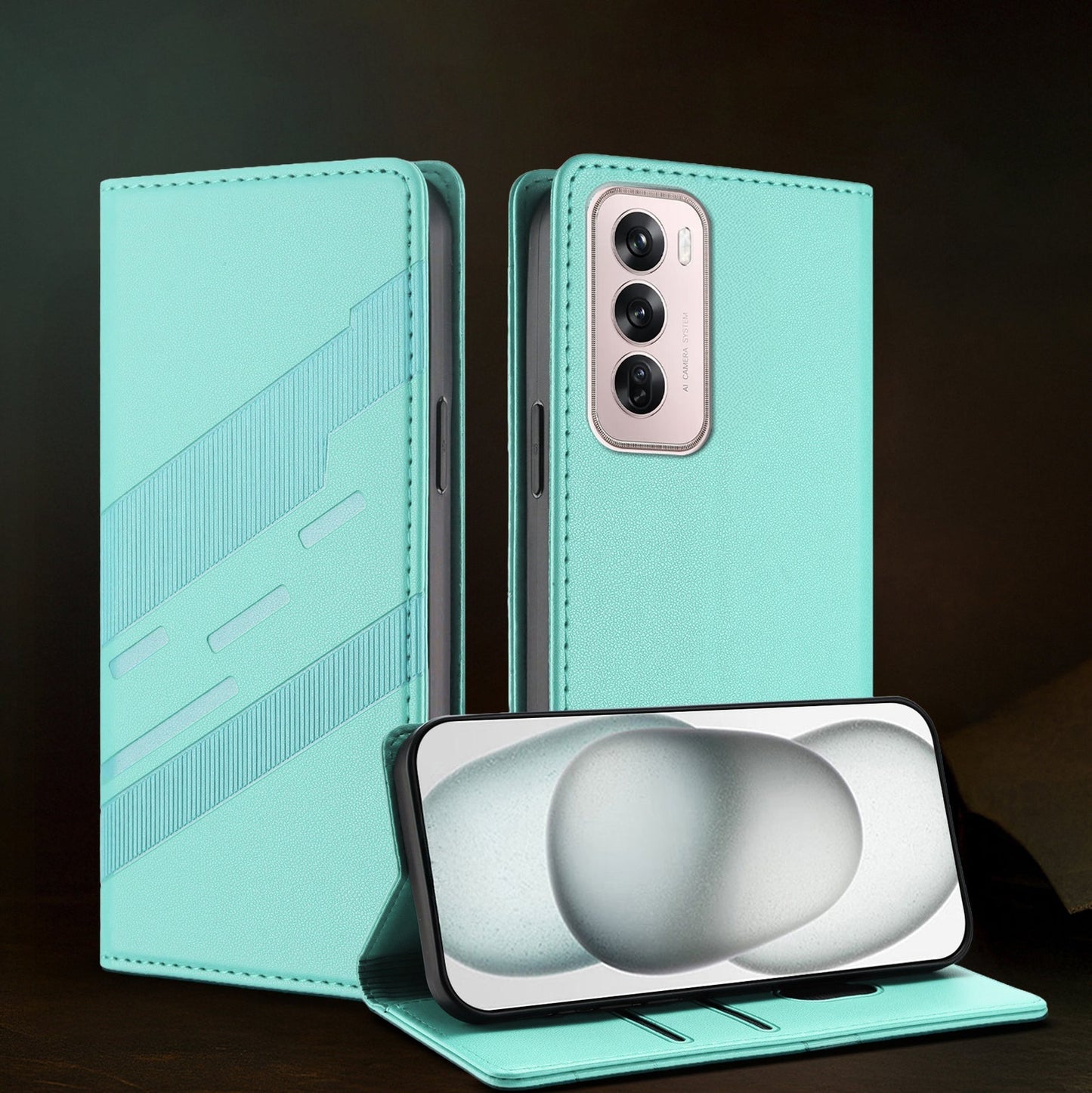 Embossed floral design leather wallet case for Oppo Reno 12 Pro 5G