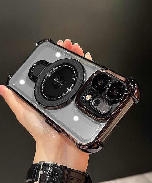Oppo Reno 14 Pro 5G Luxury Four Corner Invincible Bracket Ring Stand Case