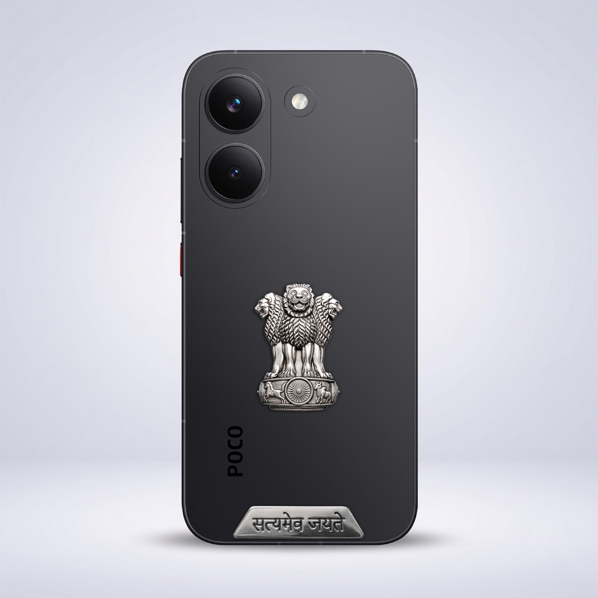 POCO X8 Pro 5G Compatible Satyamev Jayate 3D Metal Emblem Sticker