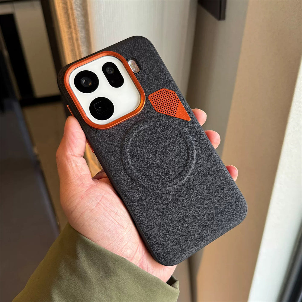Oppo Find X9 5G Premium Magnetic Heat Dissipation Vegan Leather Case