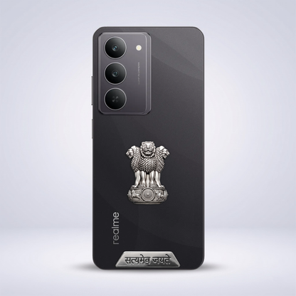 Realme 14X 5G Compatible Satyamev Jayate 3D Metal Emblem Sticker